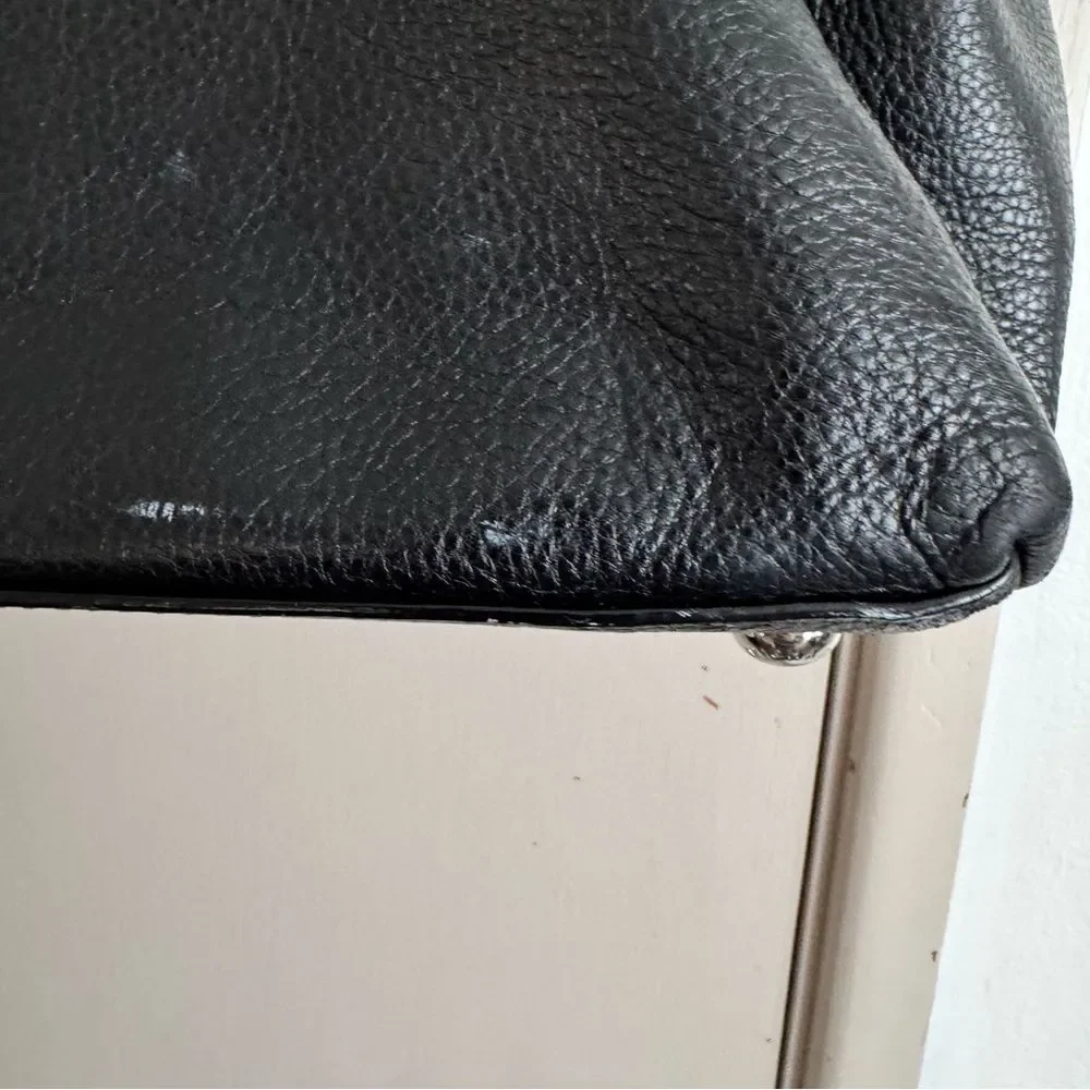 Michael Kors Hamilton Satchel Weekender Black Leather Bag